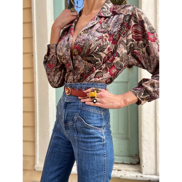 Vintage 70s polyester blouse - Picture 2 of 4